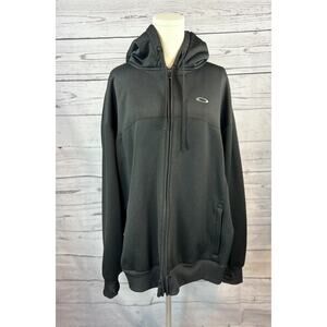 Oakley Tech Performance Full Zip Hoodie Sweatshirt Jacket Mens XXL Black